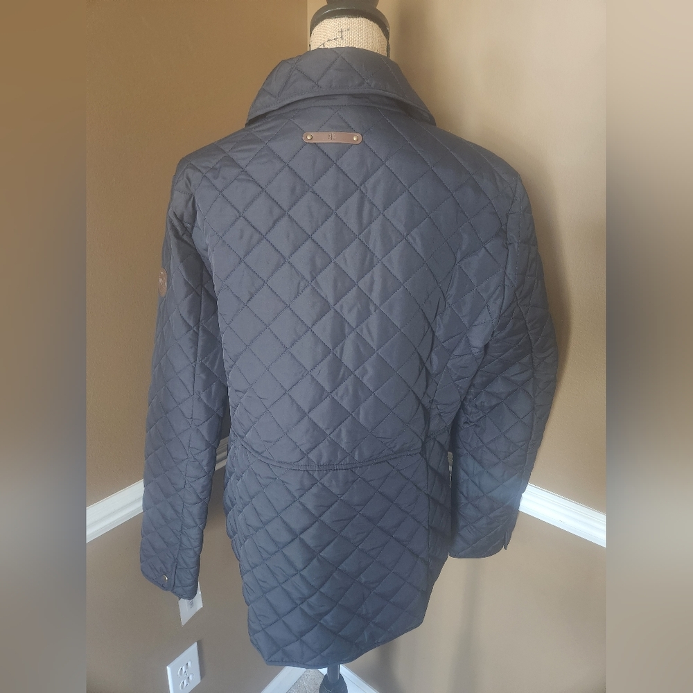 NWT Ralph Lauren Navy Quilted Coat Ladies Large - Picture 4 of 10